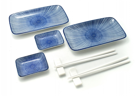 Komplet do sushi - Tokusa Blue dwuosobowy