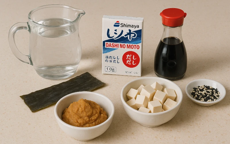 składniki do zupy miso