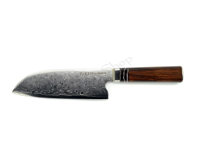 Nóż Dellinger Manmosu damascus Santoku 180