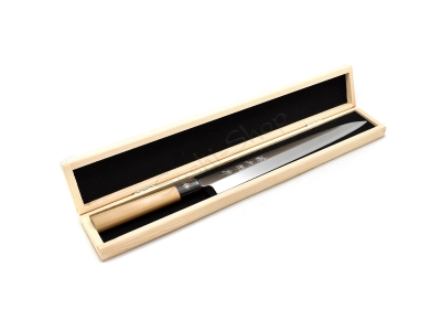 Pudełko drewniane na długie noże - czarne wypełnienie