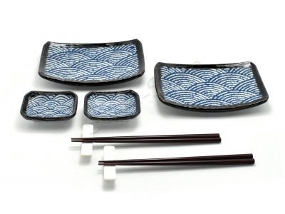 Komplet do sushi - Blue Wave dwuosobowy