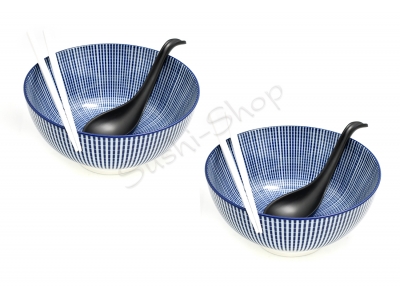 Komplet misek - Ramen Tokusa Blue China 800