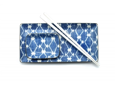Komplet do sushi - Shibori Blue BOX