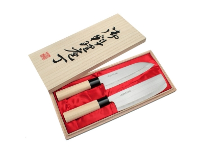 Zestaw noży Satake Megumi - Santoku, Nakiri
