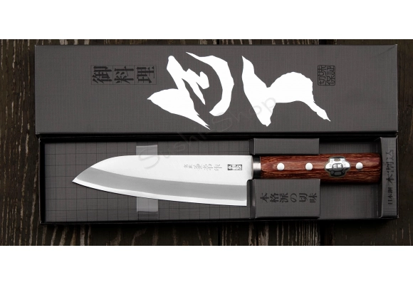 Kanetsune 2000 Shiro-2/SS nóż Santoku 16.5 cm