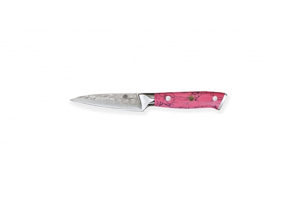 Nóż Dellinger Pink Stone Tsuchime Damascus obierak 95mm