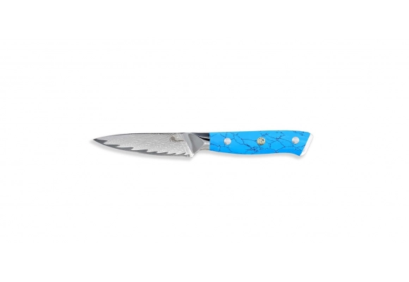 Nóż Dellinger Blue Stone VG-10 Damascus obierak 95mm