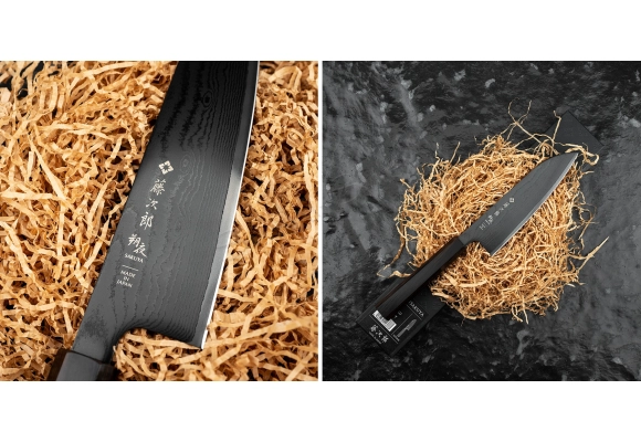 Nóż Tojiro Sakuya Black VG-10 Damascus Santoku 165 mm