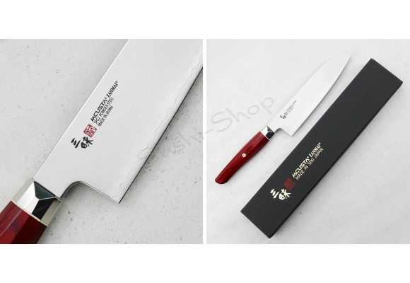 Nóż Mcusta Zanmai Red Revolution SPG2 Santoku 18 cm