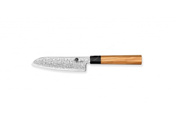 Nóż Dellinger małe Santoku Buffalo Olive Octagon 140 mm