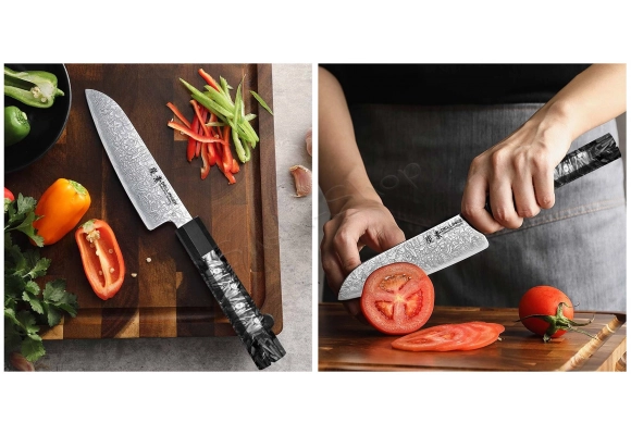 Dellinger Carbon Fiber Octagon małe Santoku 140 mm