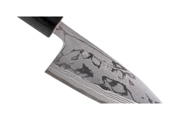 Nóż Hideo Kitaoka Shirogami Damast Deba 120