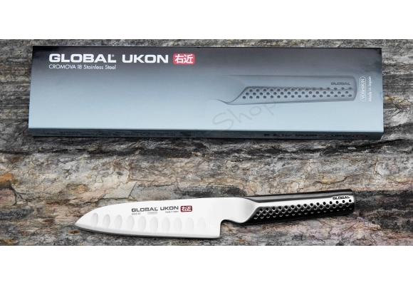 Nóż Global Ukon Santoku żłobiony 14 cm