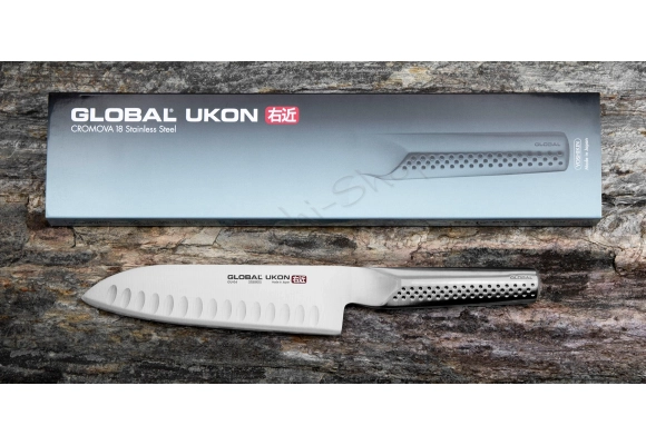 Nóż Global Ukon Santoku żłobiony 18.5 cm