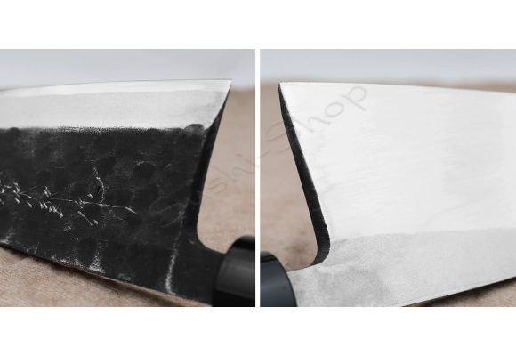 Tojiro Black Hammered Shirogami#2 Deba 18 cm