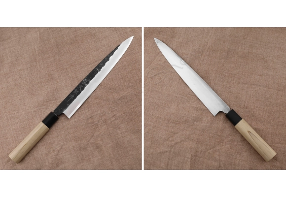 Tojiro Black Hammered Shirogami#2 Yanagiba 24 cm