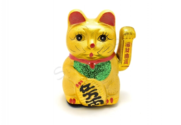 Kotek szczęścia Manekineko Gold 17 cm