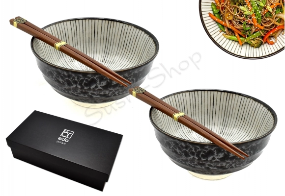 Komplet misek -  Udon Shima Black 800ml BOX