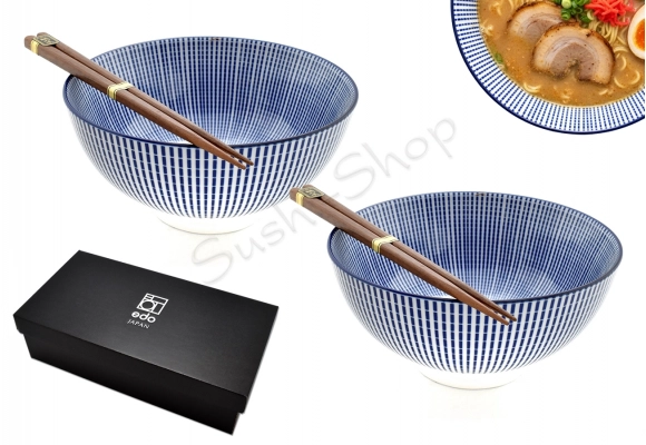 Komplet misek - Udon Tokusa Blue 17.5 cm 800ml BOX