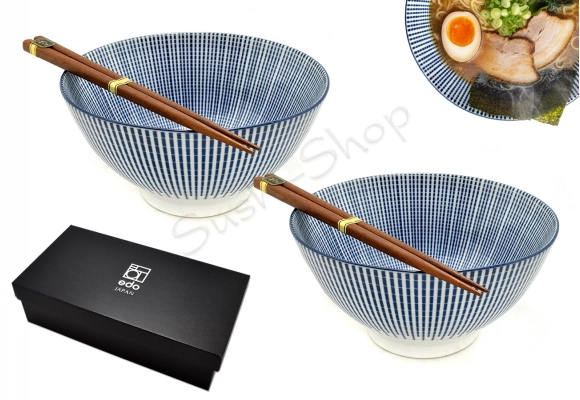 Komplet misek - Udon Tokusa Blue 18 cm 900ml BOX