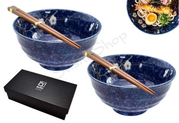 Komplet misek Udon Cobalt Hana 17 cm 800ml BOX