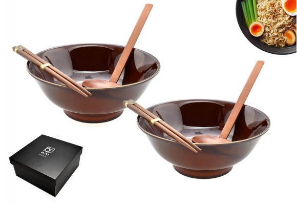 Komplet misek - Ramen Iro brązowa 22/1100 ml giftBox