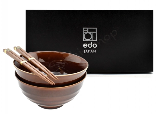 Komplet misek - Udon Iro brązowe 17/800 ml