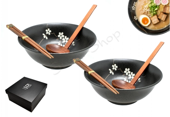 Komplet misek - Ramen Anemone Black 22 cm 1100ml BOX