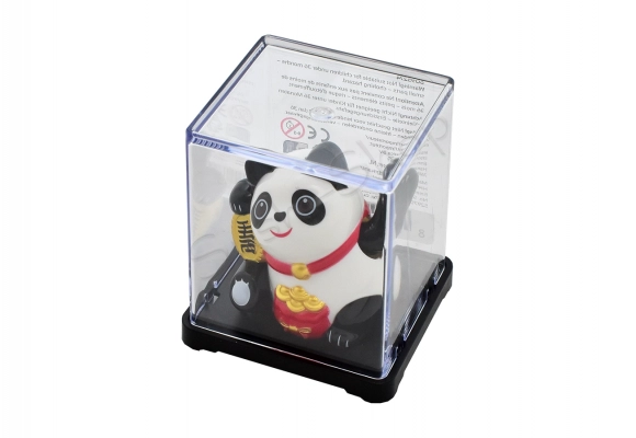 Zabawka solarna - Panda kiwająca ręką z workiem złota 6x5.5x6 cm