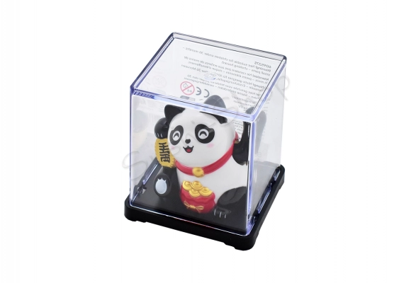 Zabawka solarna - Panda kiwająca ręką z workiem złota 6x5.5x6 cm