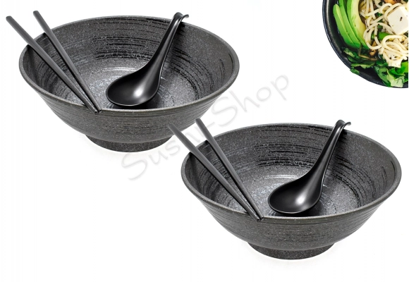 Komplet misek - Ramen Uzu Black 22 x 9 cm 1100ml