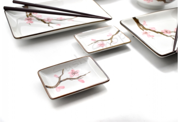 Komplet do sushi - Momoiro no sakura z miskami 200 ml 4o NB