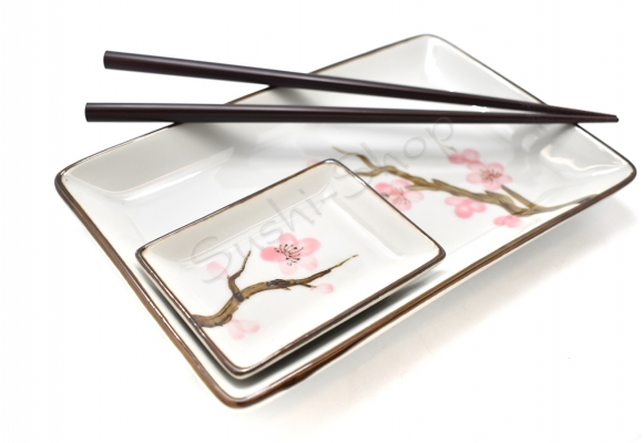 Komplet do sushi - Momoiro no sakura z miskami 200 ml 4o NB