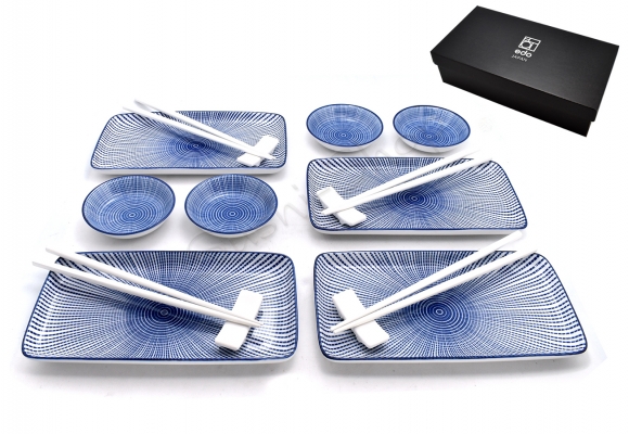 Komplet do sushi - Tokusa Blue Raundo  4o BOX