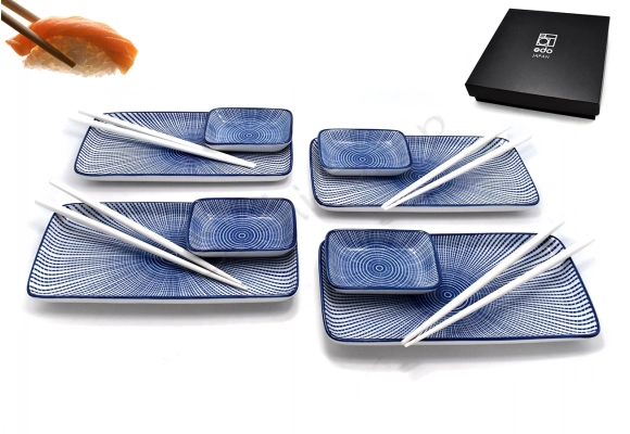 Komplet do sushi - Tokusa Blue czteroosobowy BOX