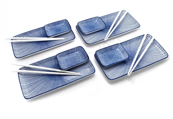 Komplet do sushi - Tokusa Blue czteroosobowy BOX