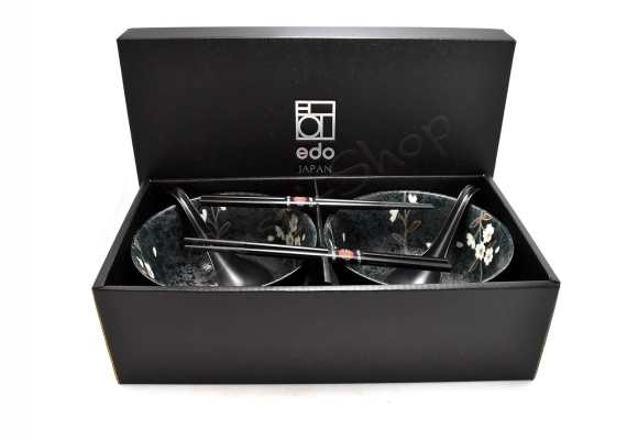 Komplet misek z łyżkami  Kuroi Hana 17/800 ml BOX