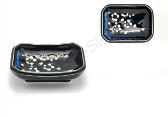 Japońska miseczka Hana Blue na sos sojowy 8,8 × 6,3 cm Made in Japan