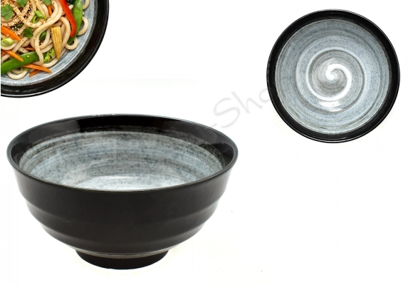 Japońska porcelanowa miska na udon Black Kuro 800 ml – Made in Japan