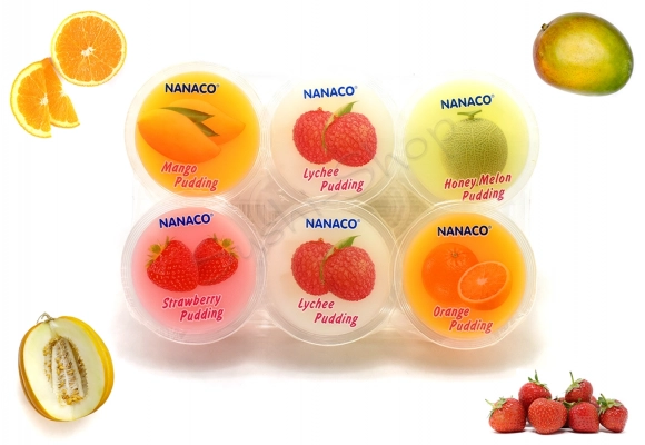 Pudding owocowy mix 5 smaków 6 x 80g NANACO