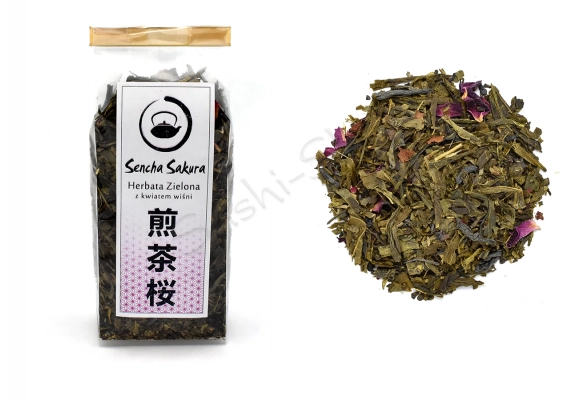 Herbata zielona Sencha Sakura z kwiatem wiśni 50 g