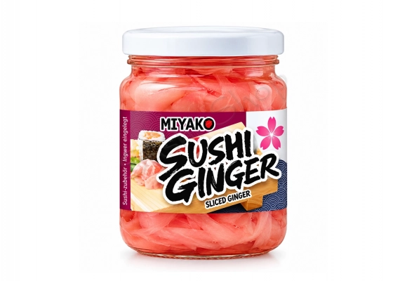 Imbir marynowany różowy Miyako 190 g – do sushi