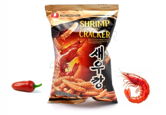 Koreańskie chipsy krewetkowe PIKANTNE NongShim 75g