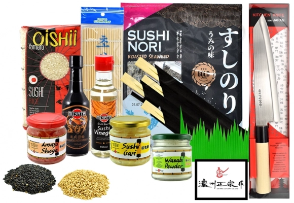 Zestaw do robienia sushi XL z nożem Kiritsuke Satake 205