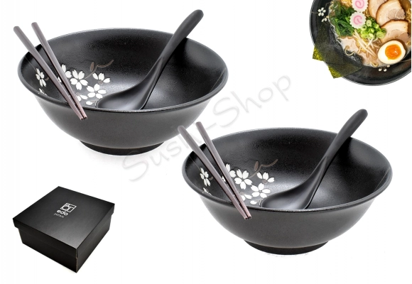Komplet misek - Ramen Anemone Black 22 cm 1100ml BOX