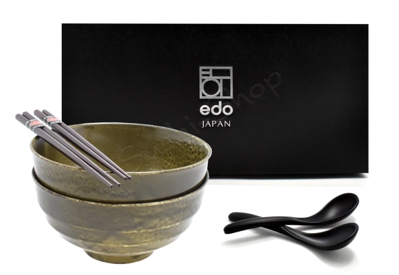 Komplet misek z łyżkami i pałeczkami Midori 17/800ml BOX