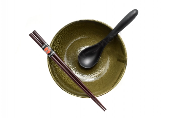 Komplet misek z łyżkami i pałeczkami Midori 17/800ml BOX