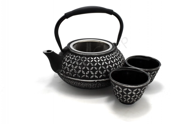 Komplet żeliwny do herbaty Kishii Black 600 ml z czarkami