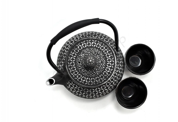 Komplet żeliwny do herbaty Kishii Black 600 ml z czarkami