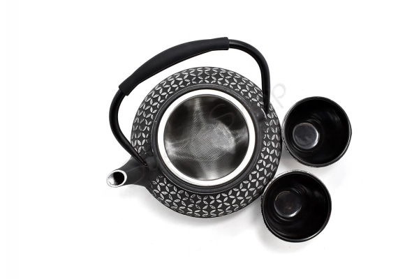 Komplet żeliwny do herbaty Kishii Black 600 ml z czarkami